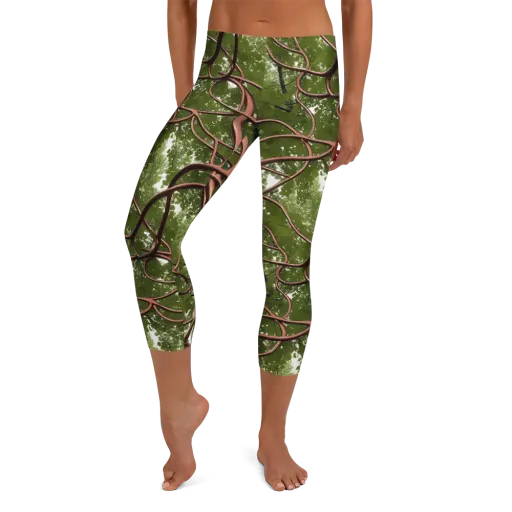 Copper Tendril on a Capri Leggings
