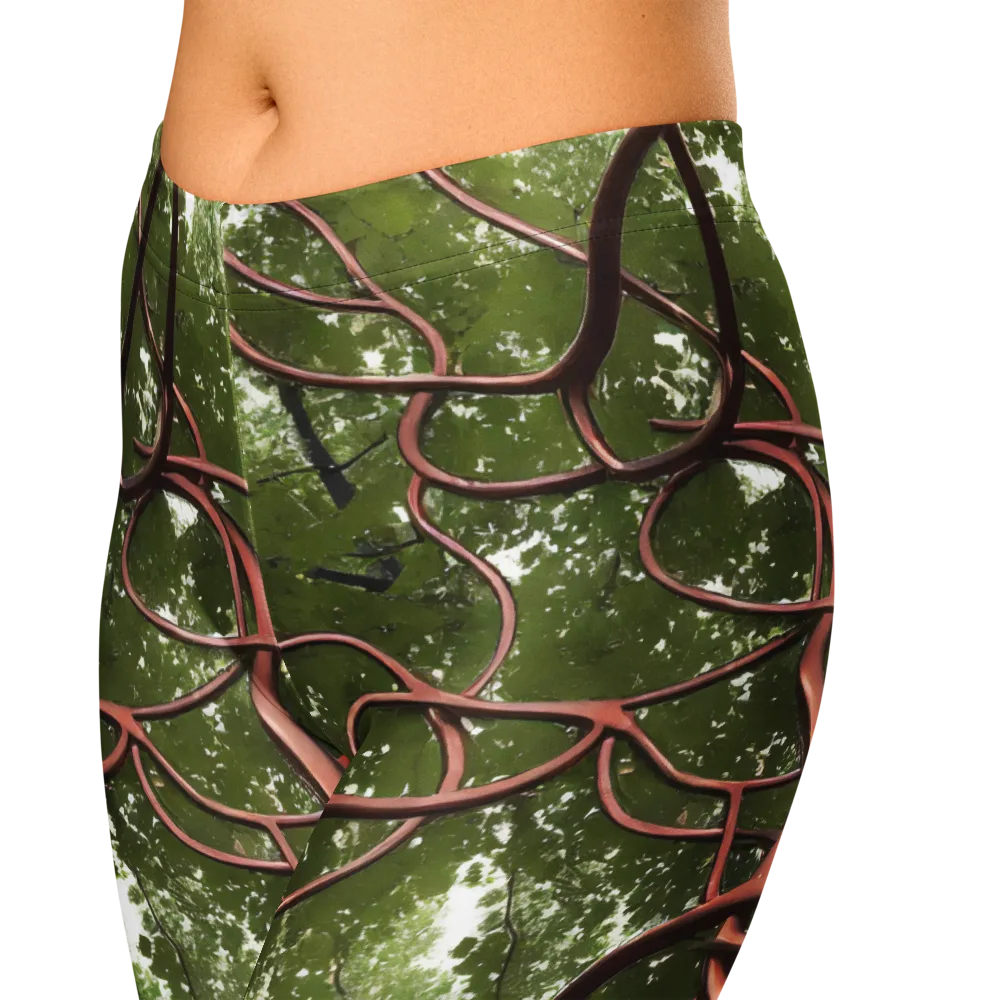 Copper Tendril on Capri Leggings — Zoomed-in
