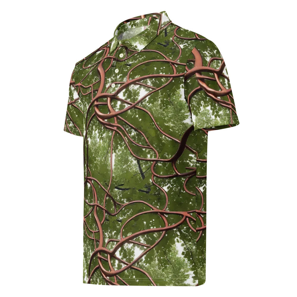 Copper Tendril on Men's Slim Fit Polo Shirt — Left Front