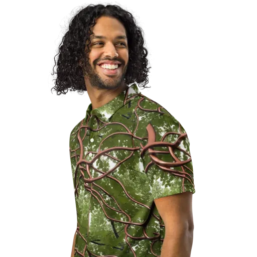 Copper Tendril on a Men's Slim Fit Polo Shirt