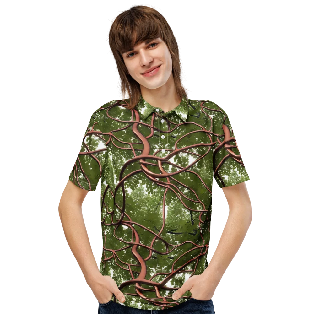 Copper Tendril on Men's Slim Fit Polo Shirt — Front
