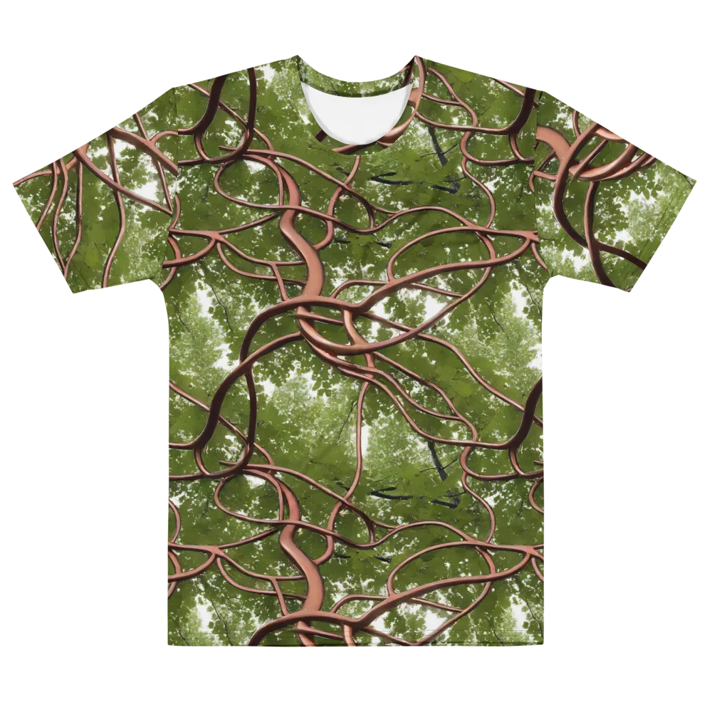 Copper Tendril on Men's Cotton Crew Neck T-Shirt — Front