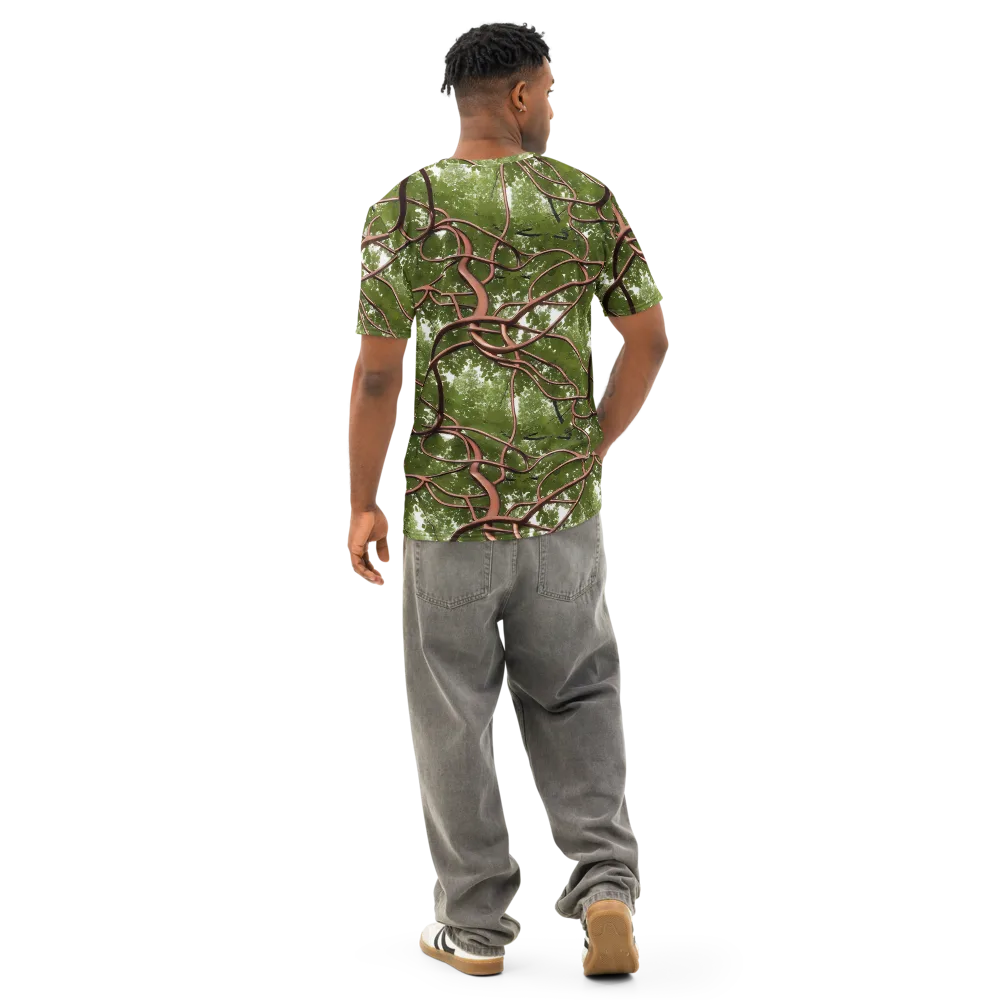 Copper Tendril on Men's Cotton Crew Neck T-Shirt — Back