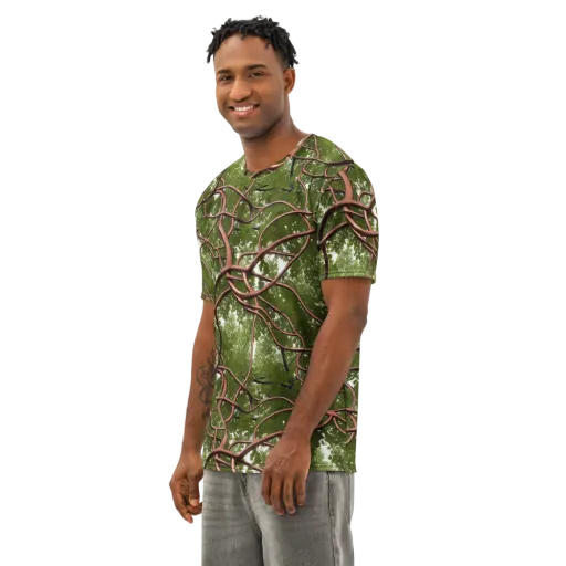 Copper Tendril on a Men's Cotton Crew Neck T-Shirt