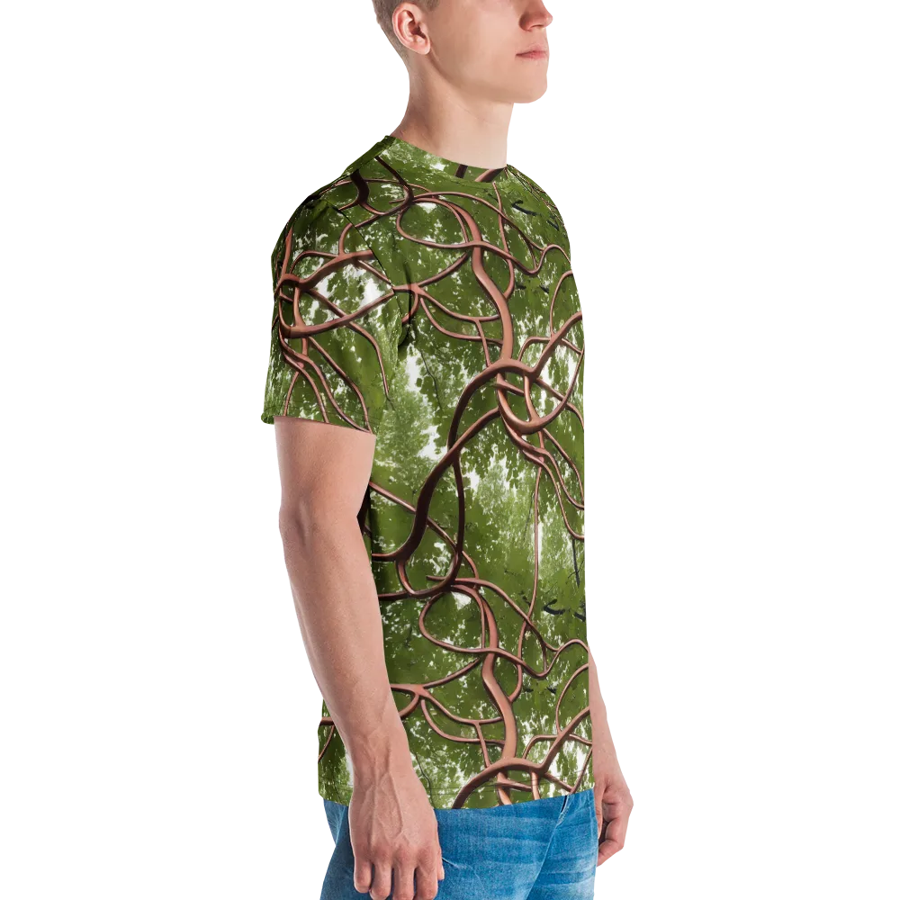 Copper Tendril on Men's Crew Neck T-Shirt — Right