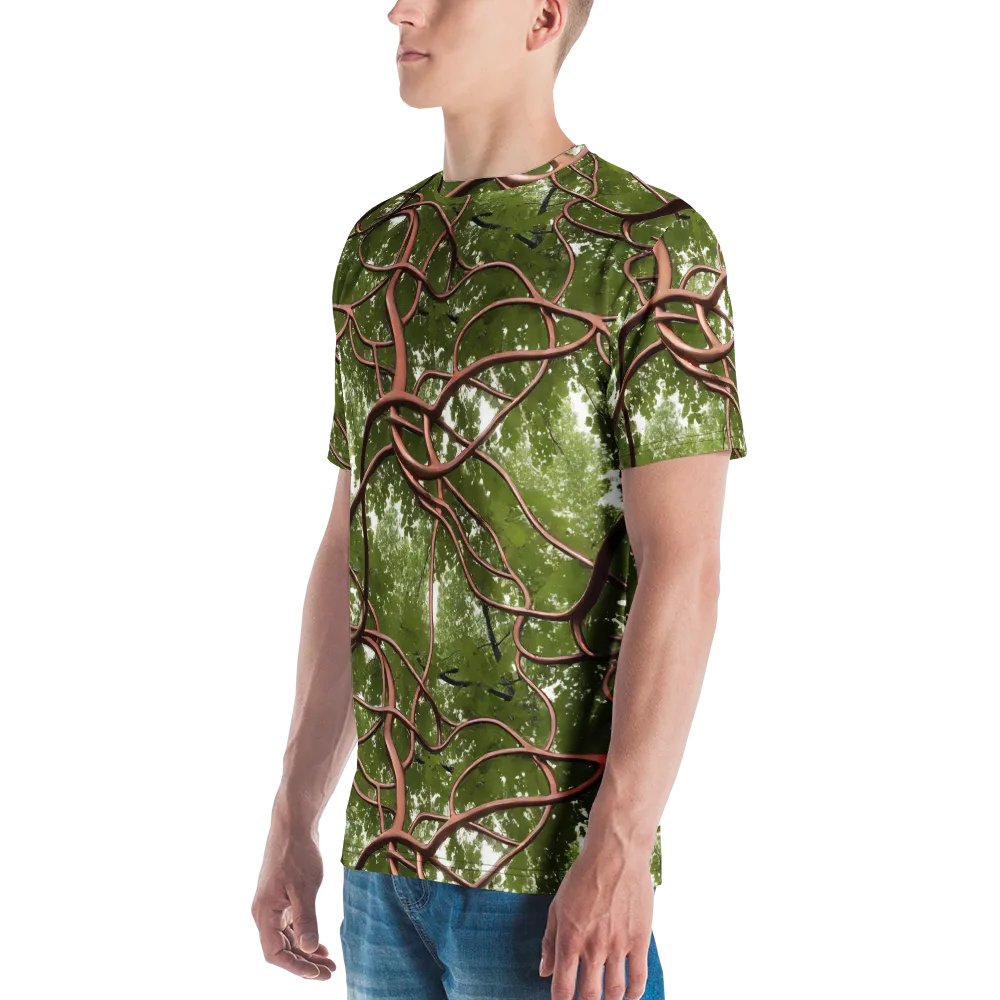 Copper Tendril on Men's Crew Neck T-Shirt — Left