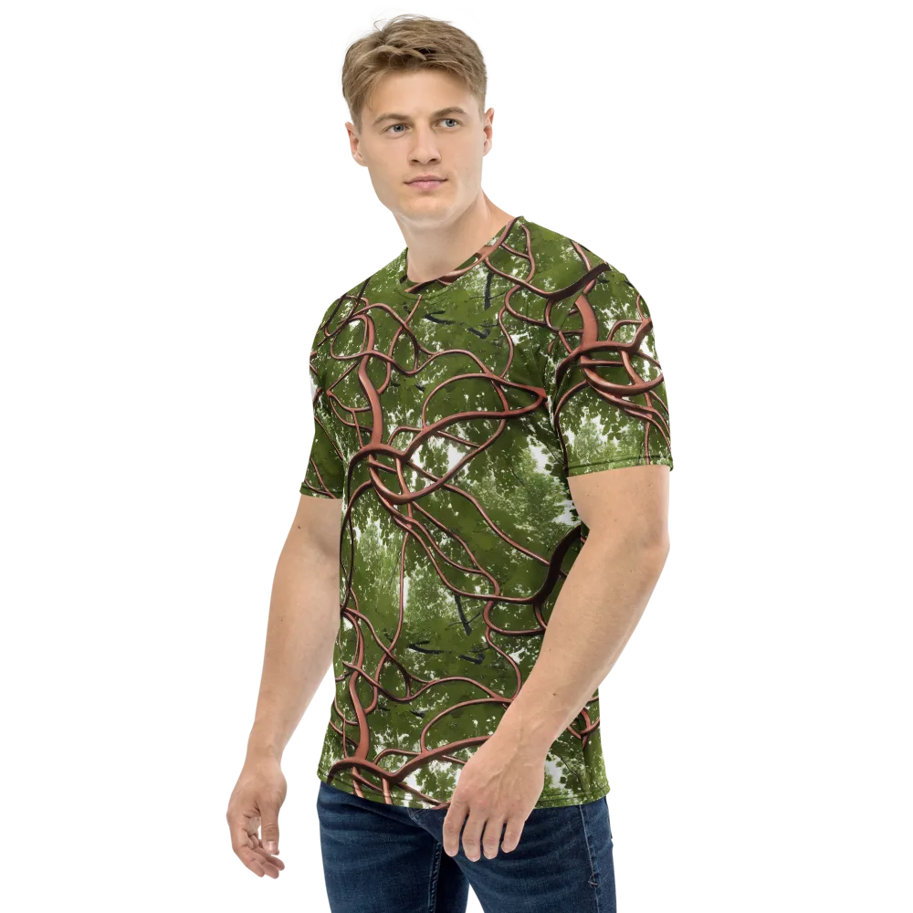 Copper Tendril on Men's Crew Neck T-Shirt — Left