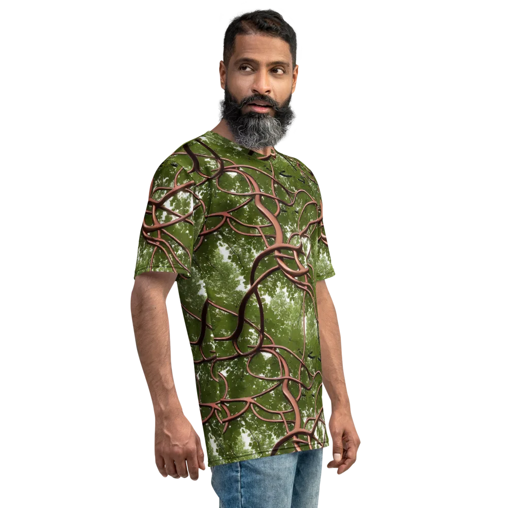 Copper Tendril on Men's Crew Neck T-Shirt — Right
