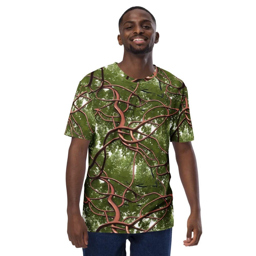 Copper Tendril on Men's Crew Neck T-Shirt — Front