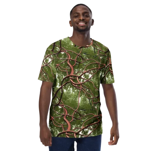 Copper Tendril on a Men's Crew Neck T-Shirt