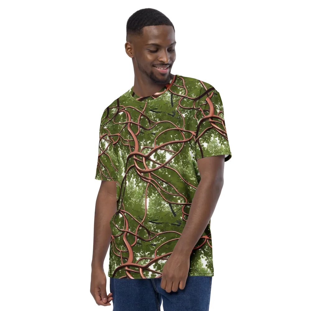 Copper Tendril on Men's Crew Neck T-Shirt — Left