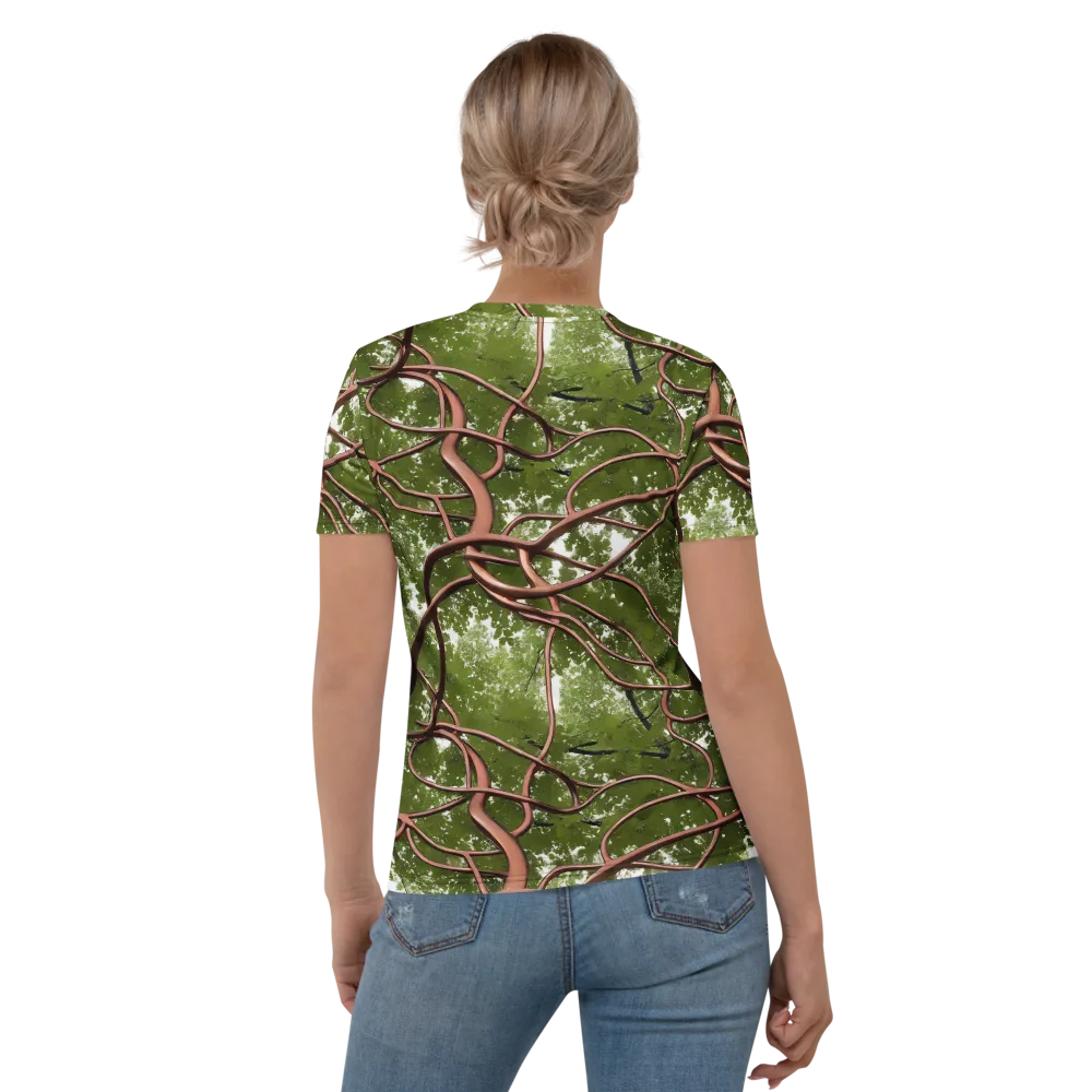 Copper Tendril on Women's Crew Neck T-Shirt — Back