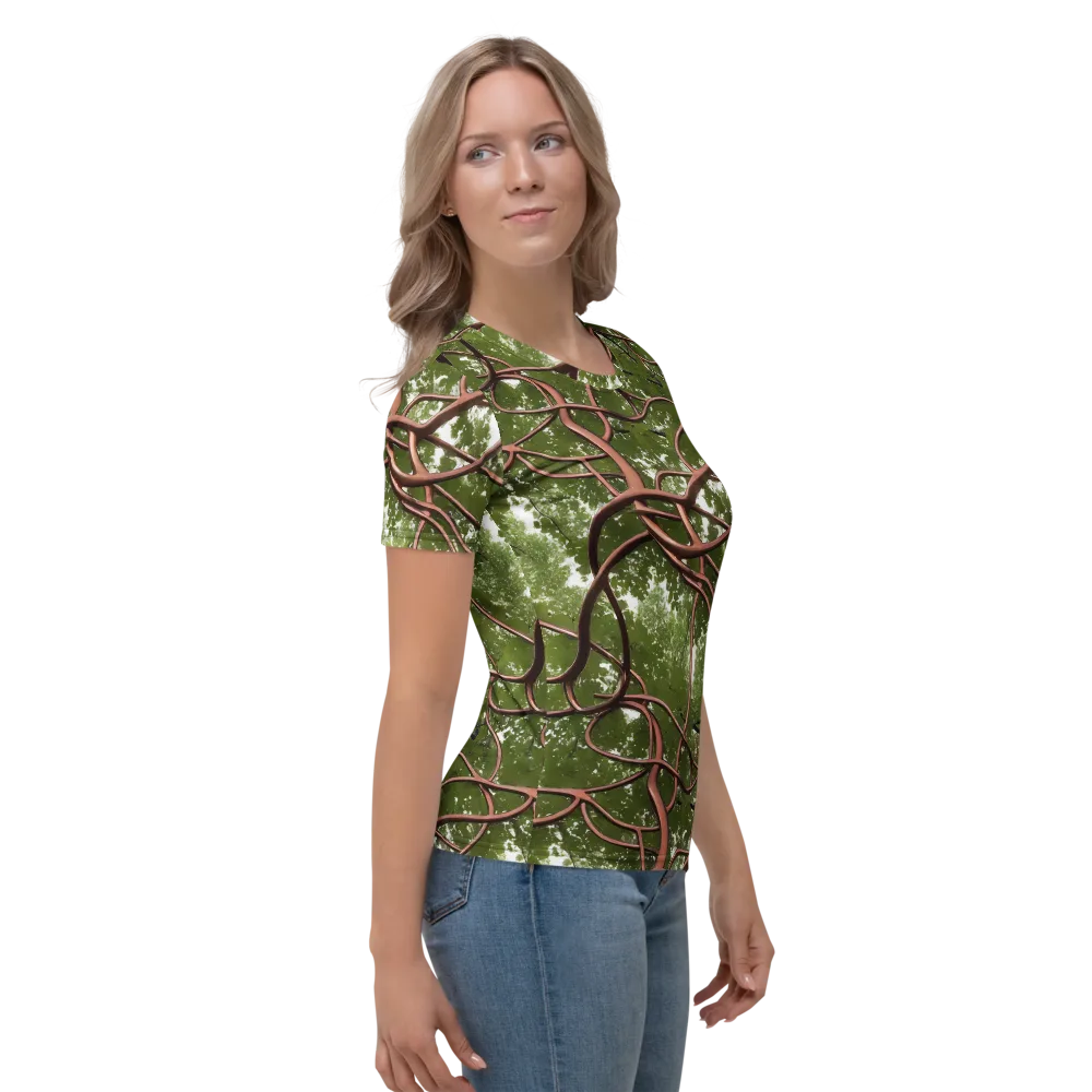 Copper Tendril on Women's Crew Neck T-Shirt — Right