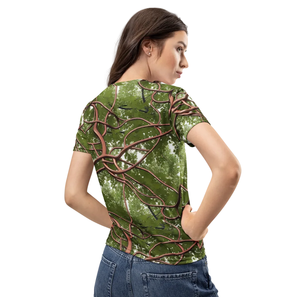 Copper Tendril on Women's Crew Neck T-Shirt — Back