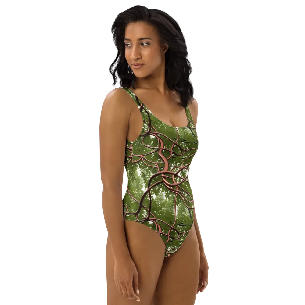 Copper Tendril on One-Piece Swimsuit — Right