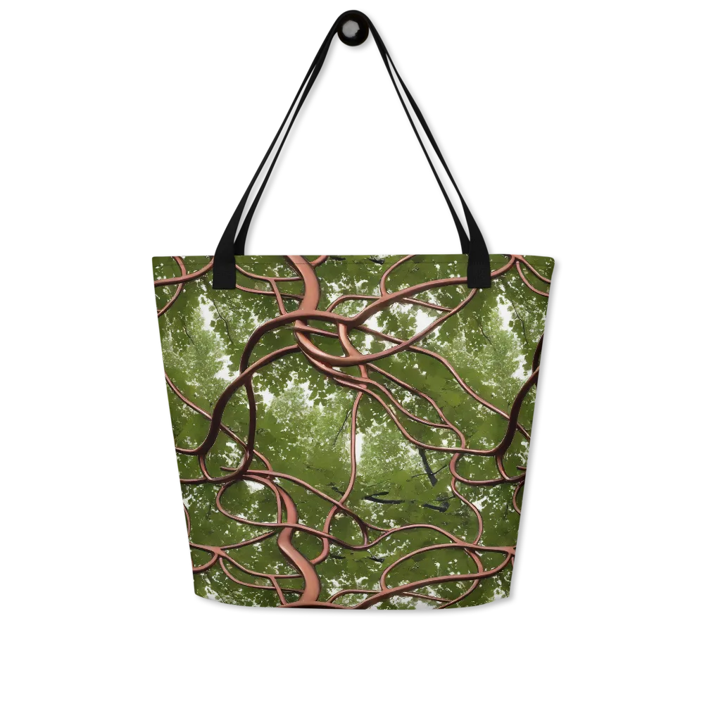 Copper Tendril on Large Tote Bag W/ Pocket — Front