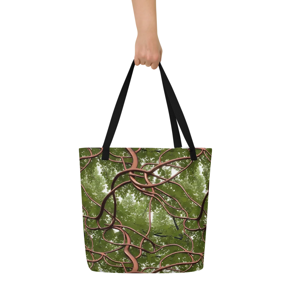 Copper Tendril on Large Tote Bag W/ Pocket — Front