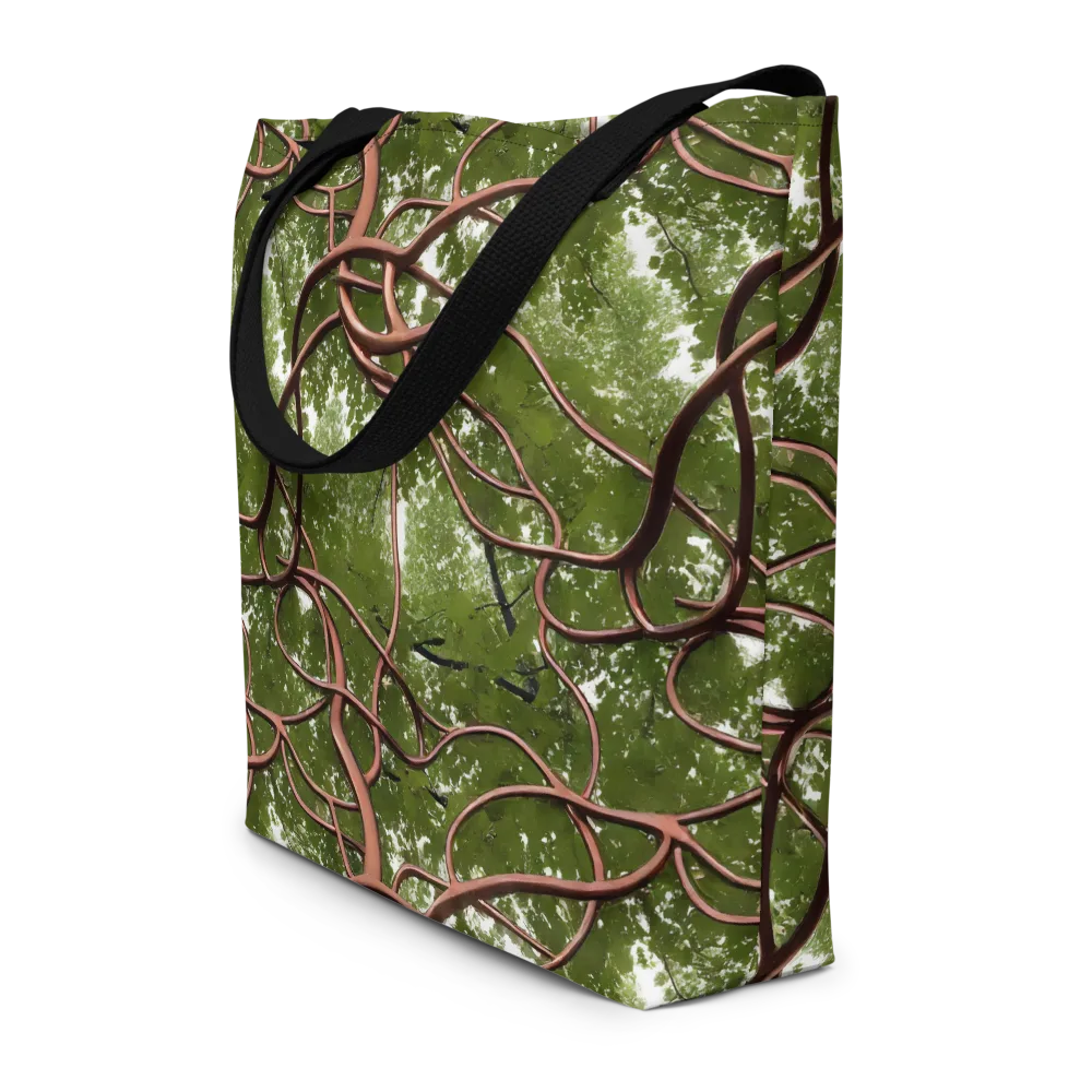 Copper Tendril on Large Tote Bag W/ Pocket — Front
