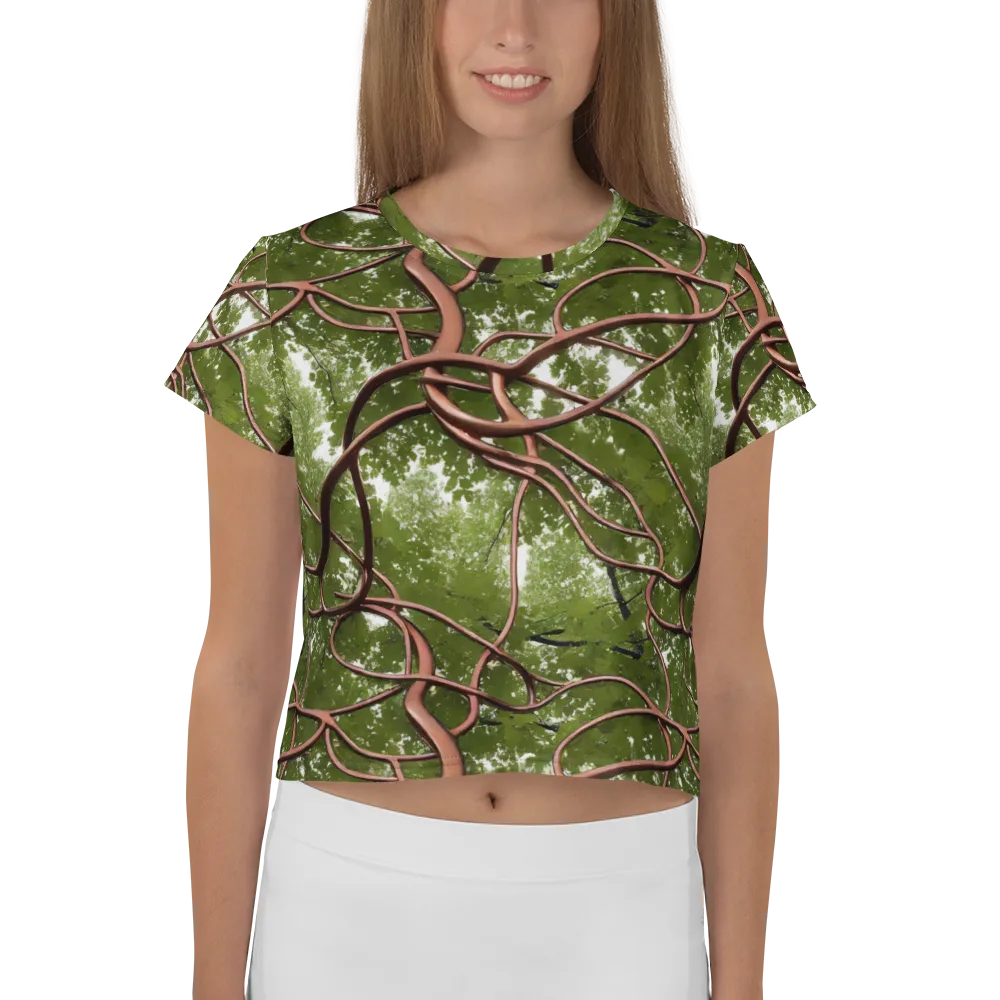 Copper Tendril on Crop Tee — Front