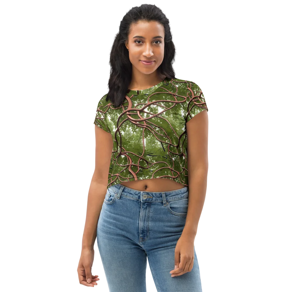 Copper Tendril on Crop Tee — Front