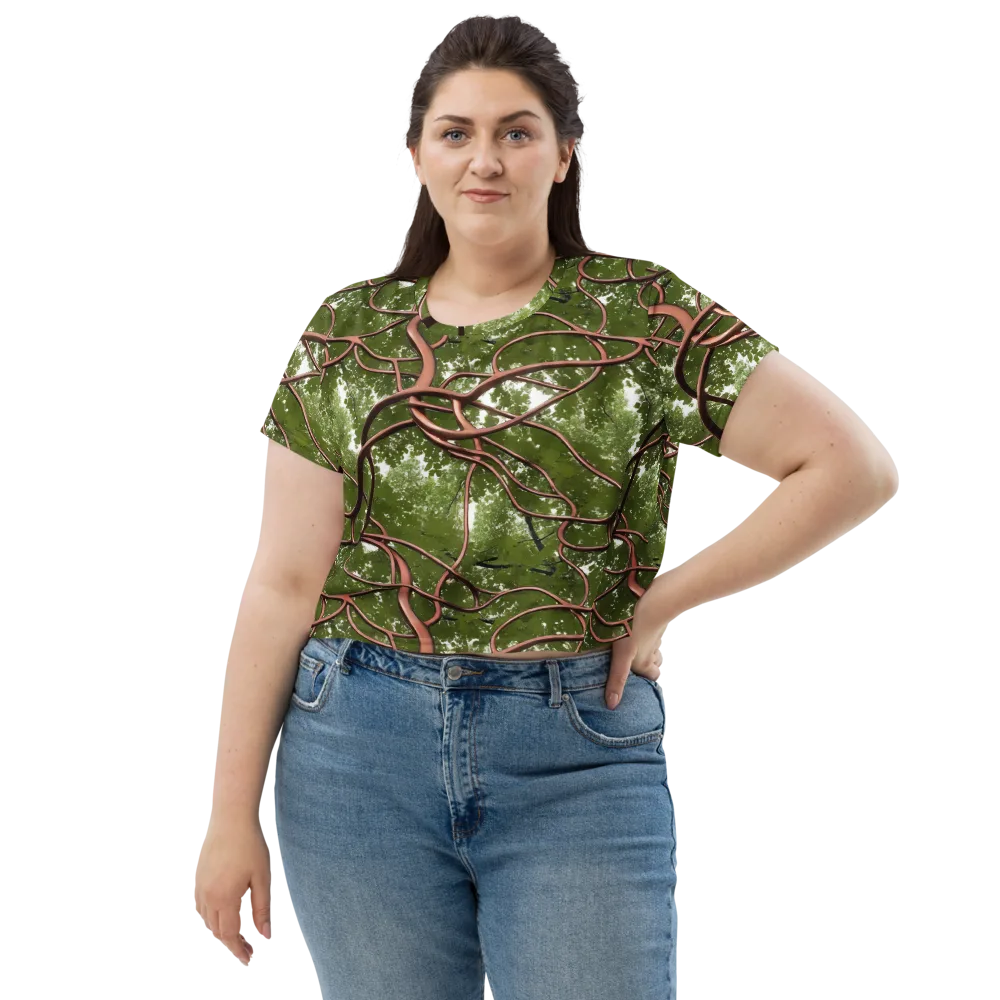 Copper Tendril on Crop Tee — Front