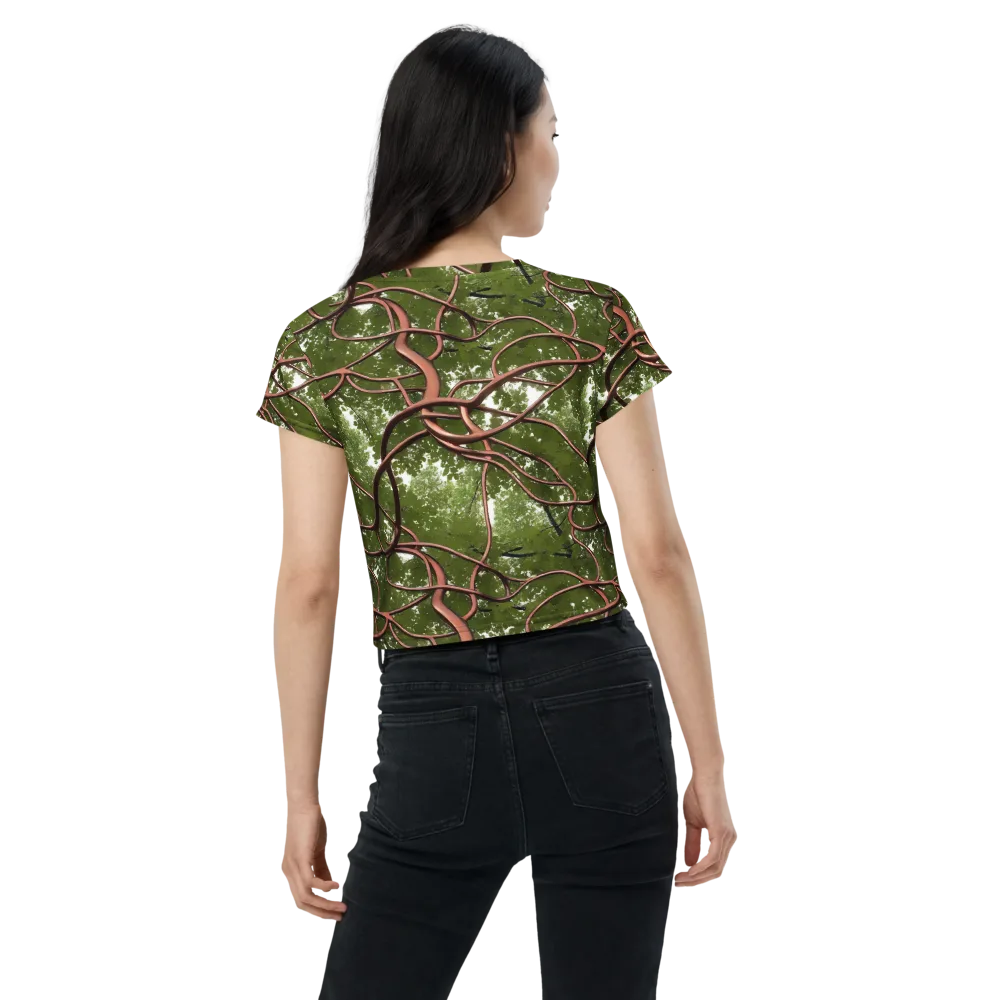 Copper Tendril on Crop Tee — Back