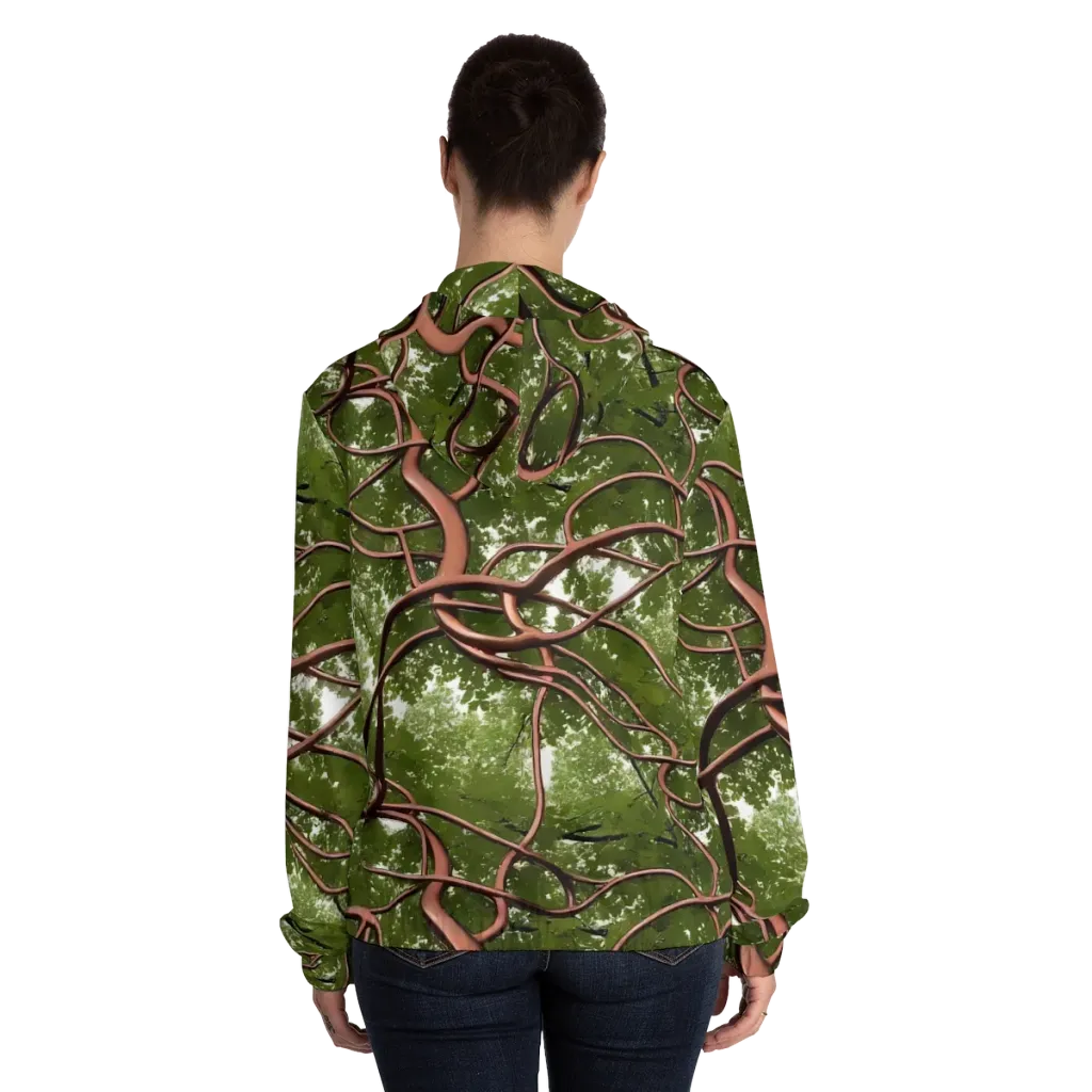 Copper Tendril on Women's Full-Zip Hoodie — Back On Person