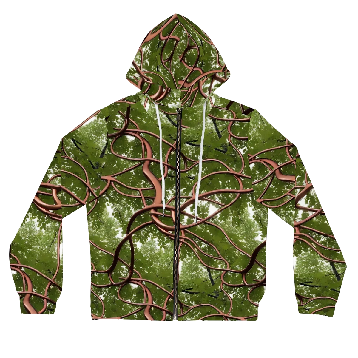 Copper Tendril on Women's Full-Zip Hoodie — Front