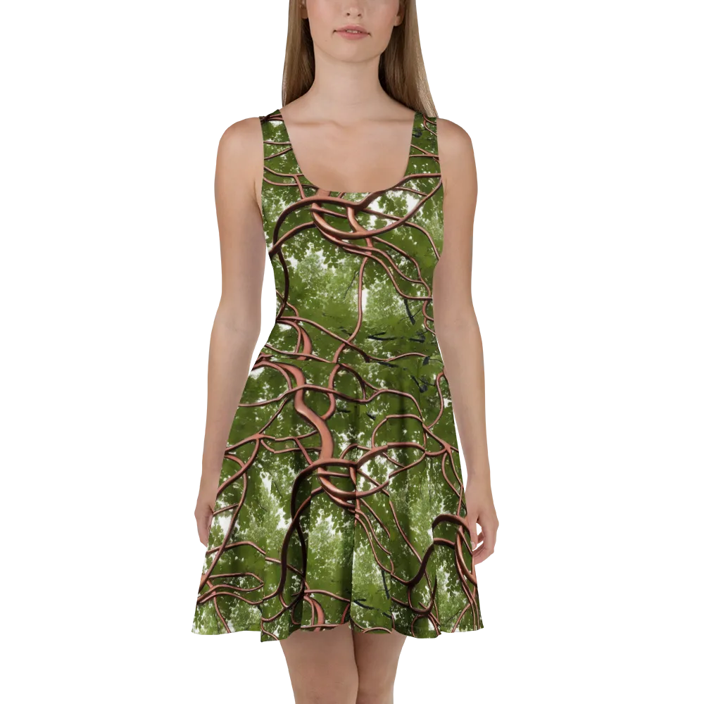 Copper Tendril on Skater Dress — Front