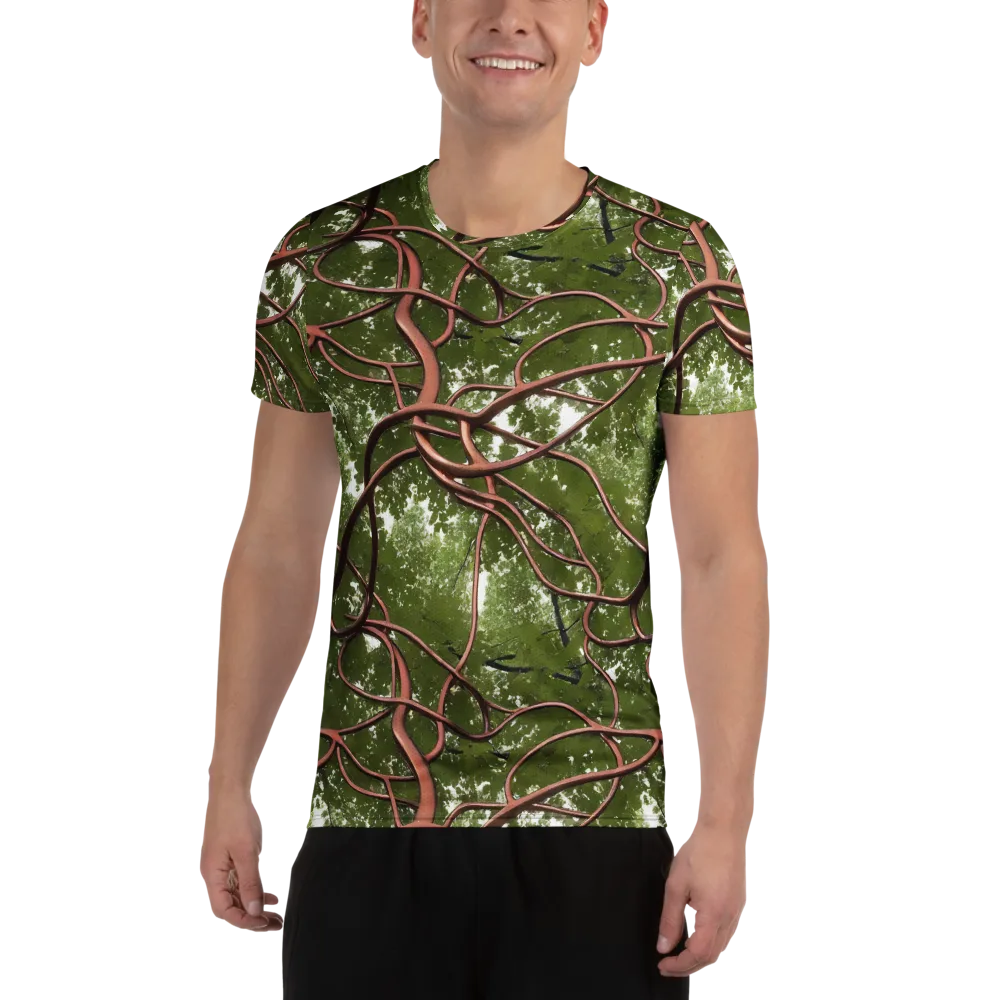 Copper Tendril on Men's Athletic T-Shirt — Front