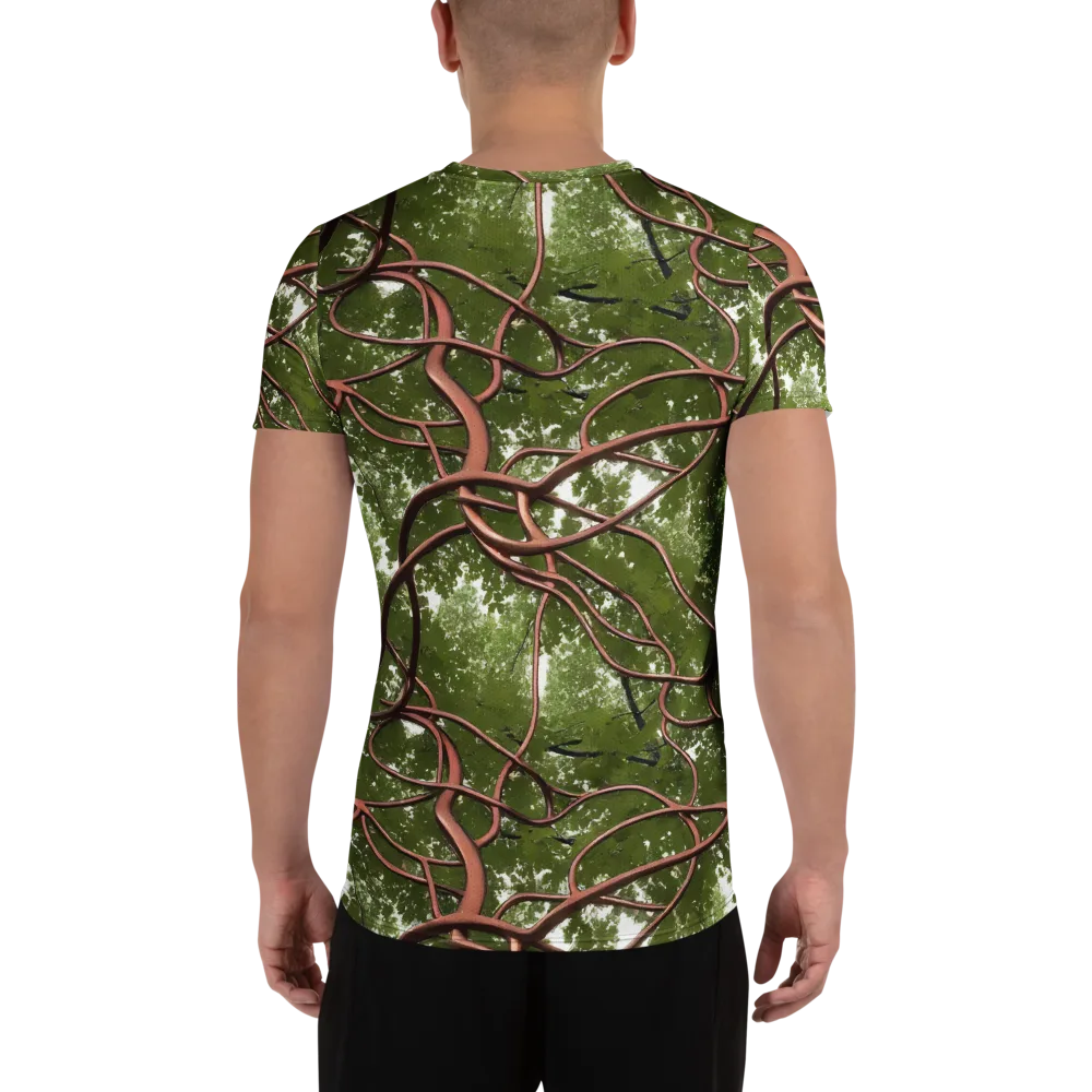 Copper Tendril on Men's Athletic T-Shirt — Back