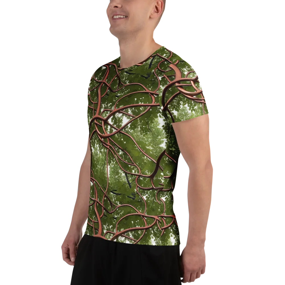 Copper Tendril on Men's Athletic T-Shirt — Left