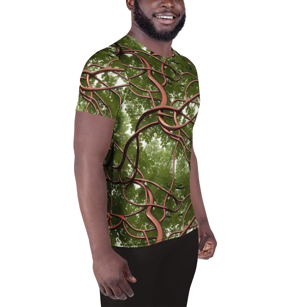 Copper Tendril on Men's Athletic T-Shirt — Right