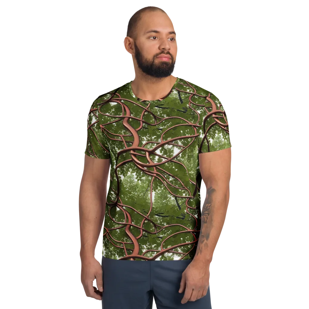 Copper Tendril on Men's Athletic T-Shirt — Front