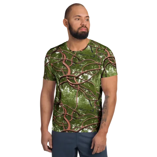 Copper Tendril on a Men's Athletic T-Shirt
