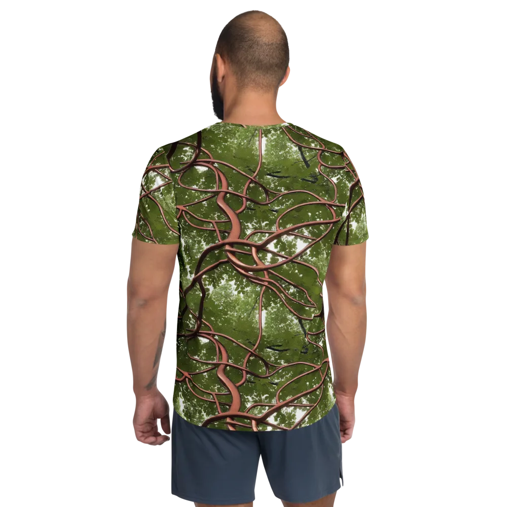 Copper Tendril on Men's Athletic T-Shirt — Back