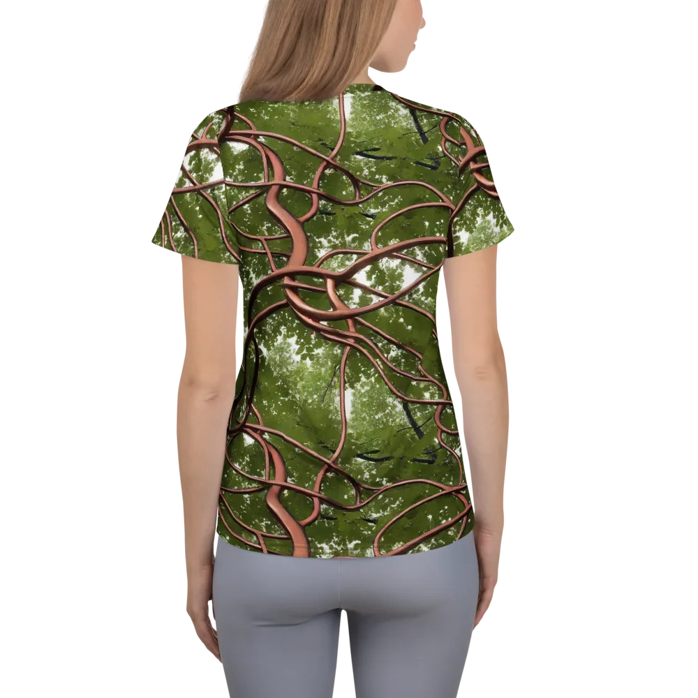 Copper Tendril on Women's Athletic T-Shirt — Back