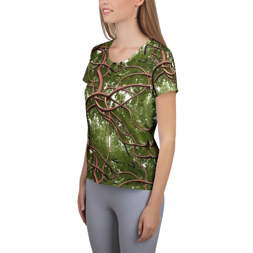 Copper Tendril on Women's Athletic T-Shirt — Left