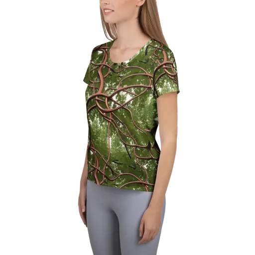 Copper Tendril on a Women's Athletic T-Shirt