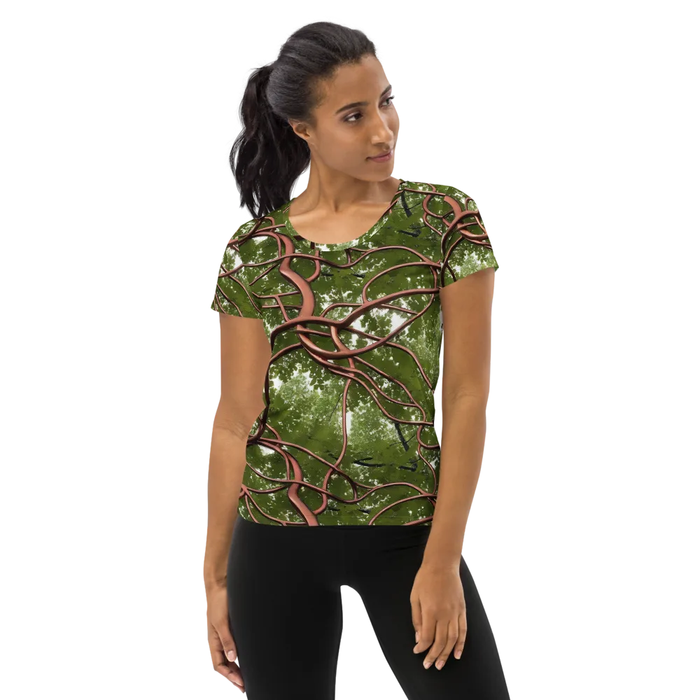 Copper Tendril on Women's Athletic T-Shirt — Front