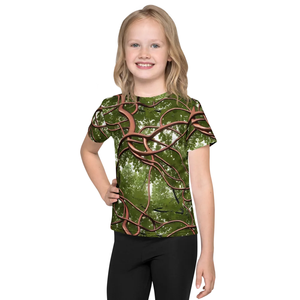 Copper Tendril on Kids Crew Neck T-Shirt — Front