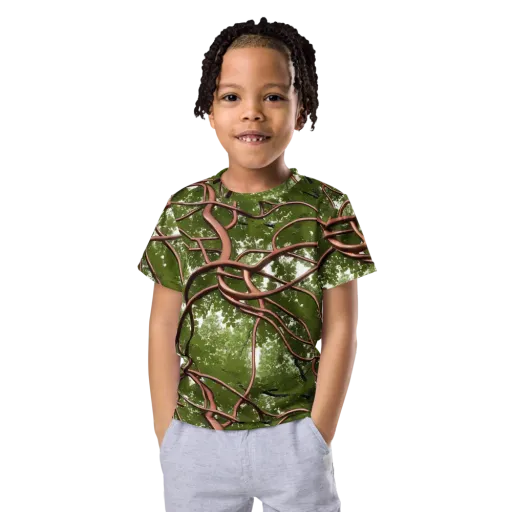 Copper Tendril on a Kids Crew Neck T-Shirt