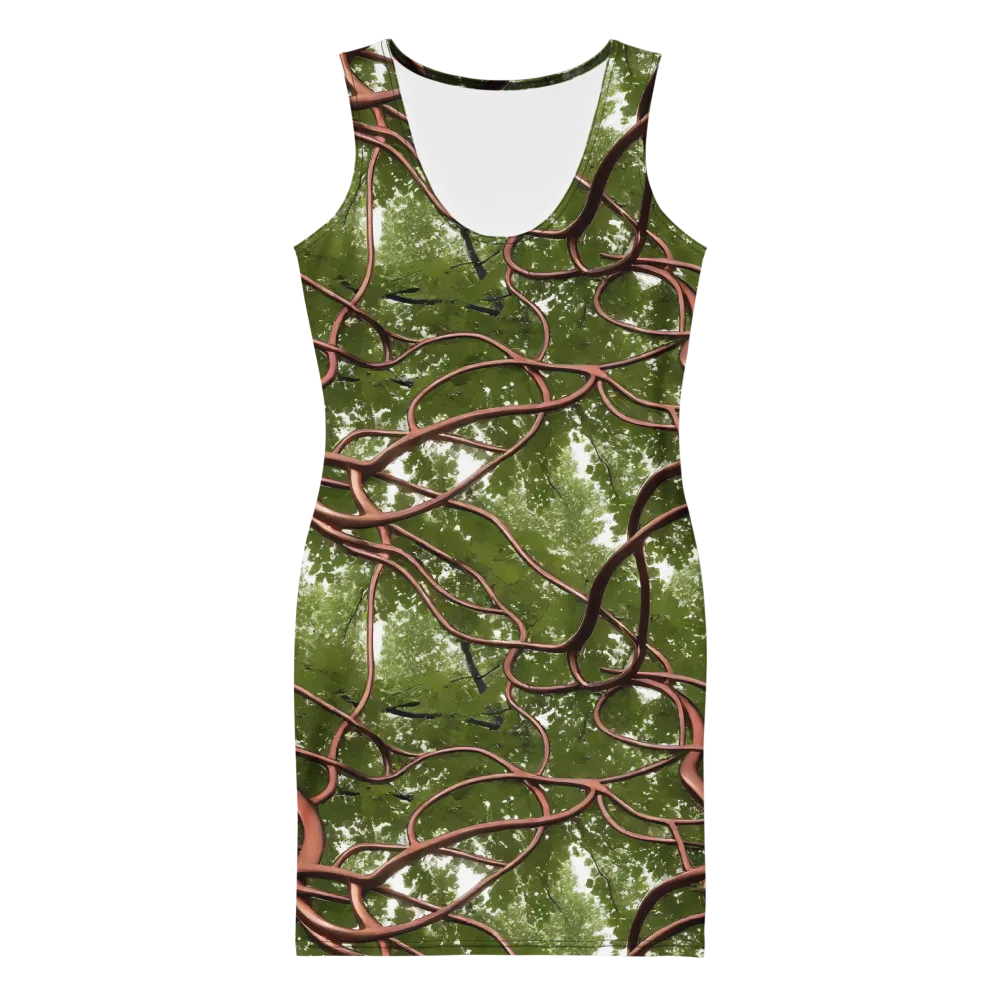Copper Tendril on Bodycon Dress — Front