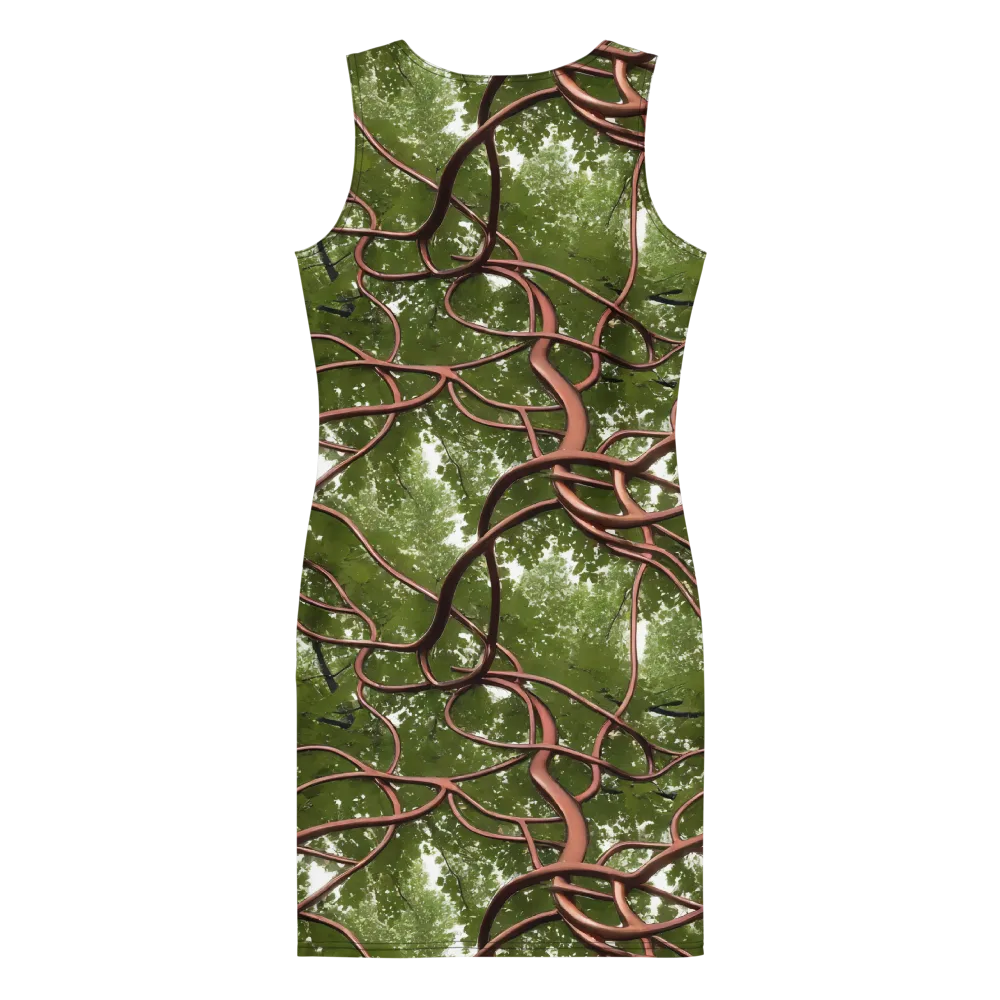 Copper Tendril on Bodycon Dress — Back