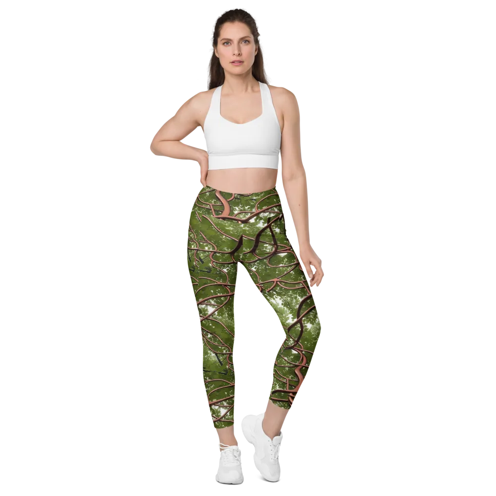 Copper Tendril on Leggings with Pockets — Front