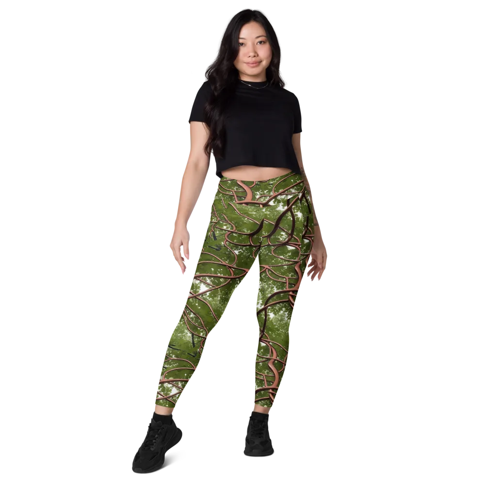 Copper Tendril on Leggings with Pockets — Front
