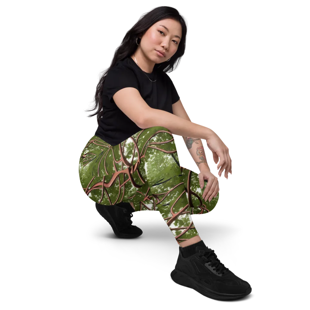 Copper Tendril on Leggings with Pockets — Right Front