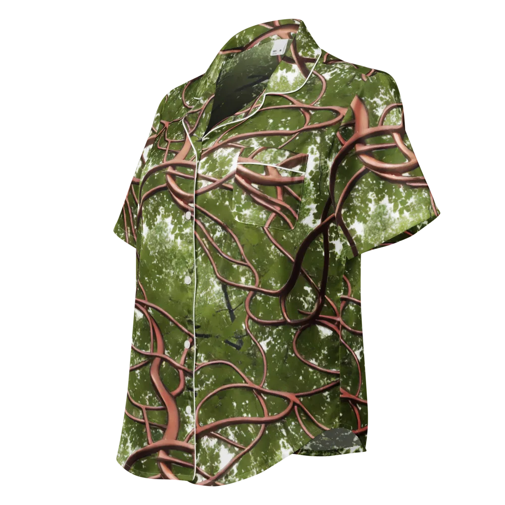 Copper Tendril on Women's Short Sleeve Pajama Top — Left Front