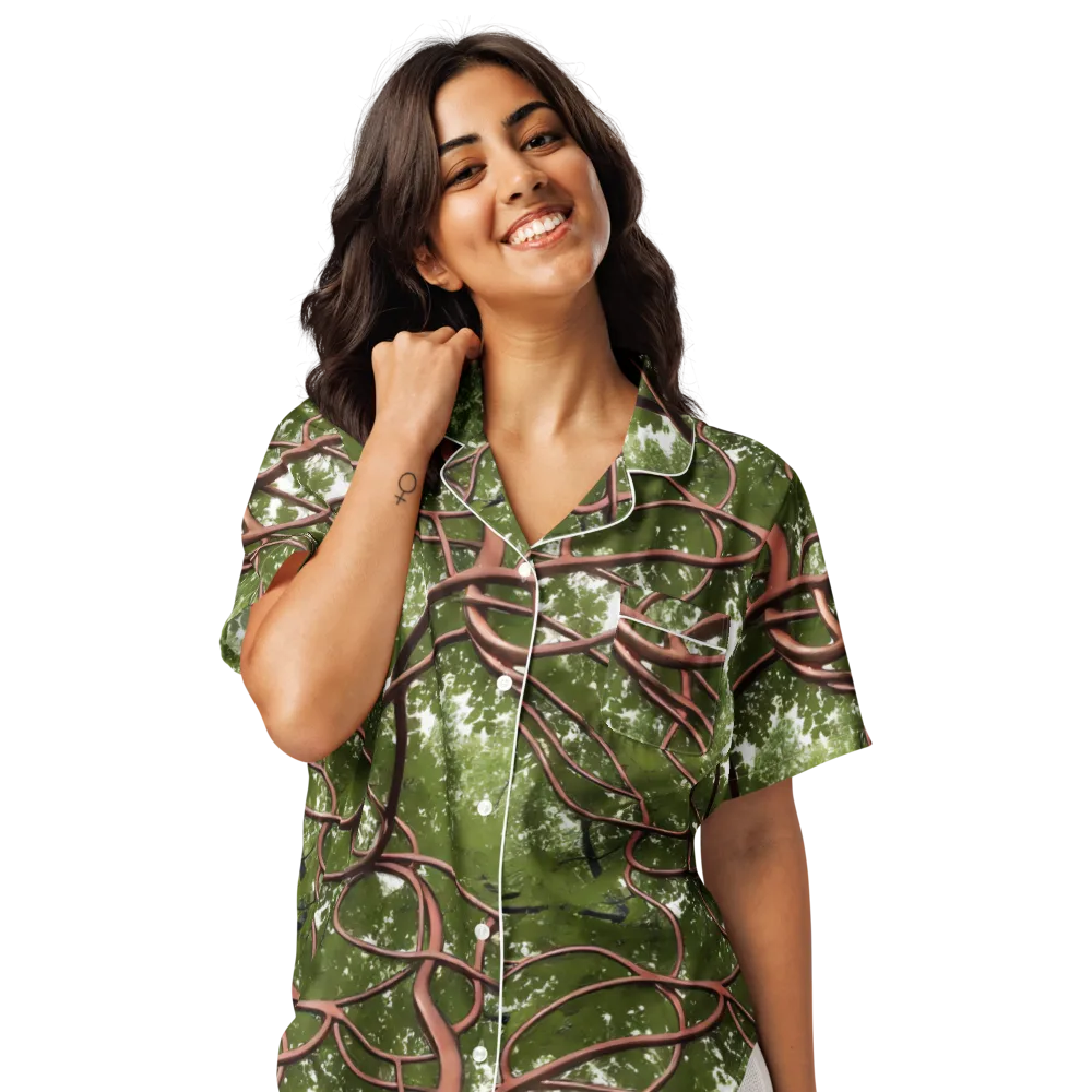 Copper Tendril on Women's Short Sleeve Pajama Top — Front