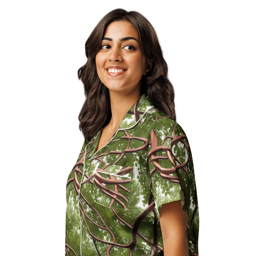 Copper Tendril on Women's Short Sleeve Pajama Top — Left Front